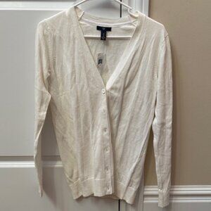 GAP V-Neck White Sweater (Size S)